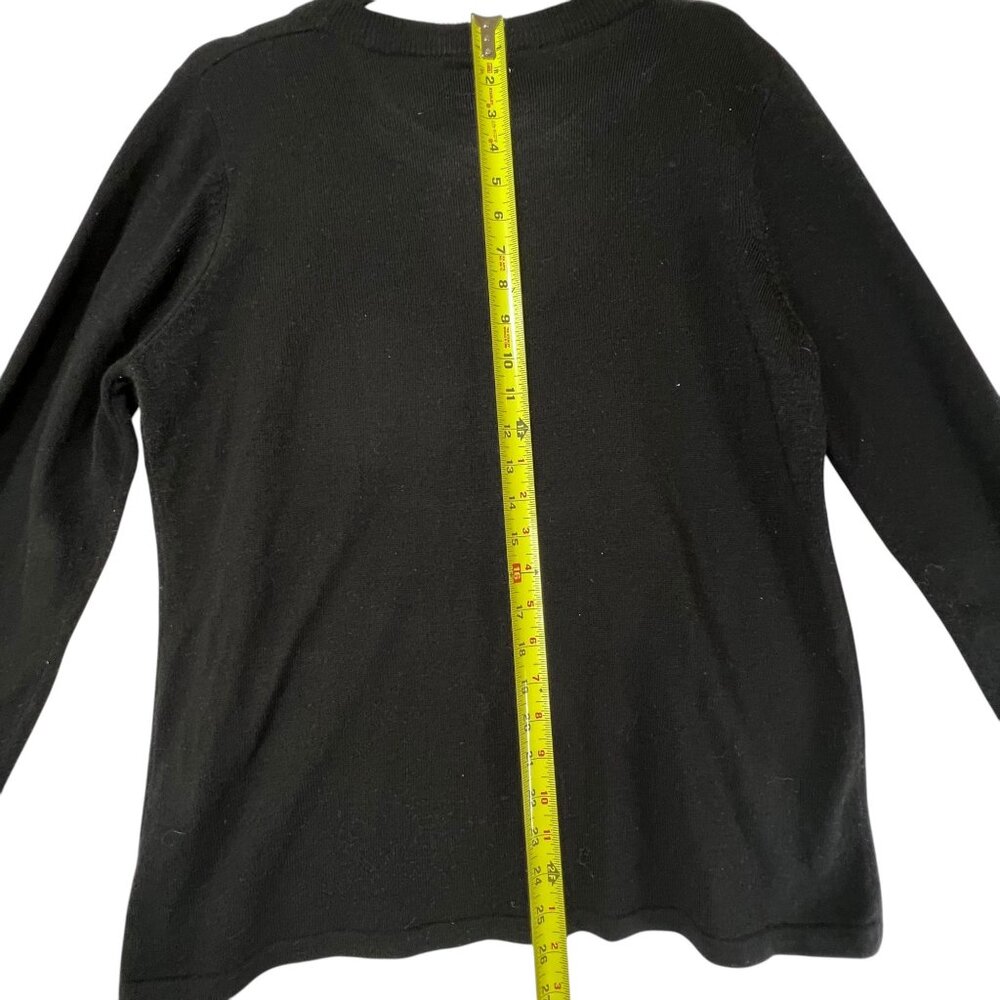 Laura Scott Black Long Sleeve Christmas Tree Sequin Sweater Womens XL Festive - Picture 7 of 9